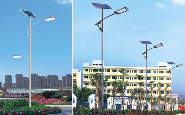 華可太陽(yáng)能led路燈工程現場(chǎng)